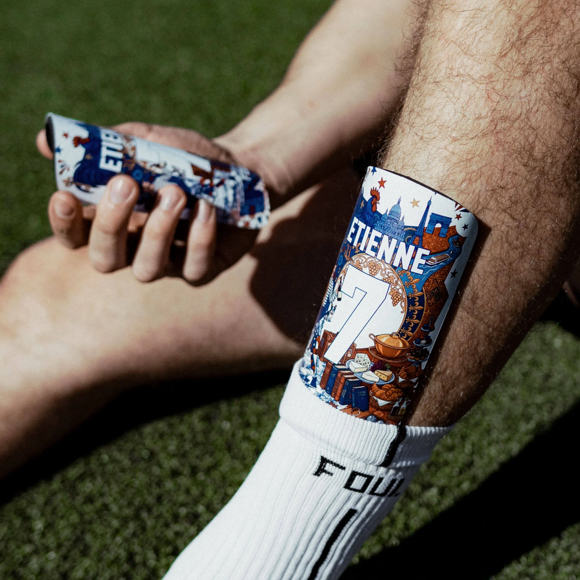 Fotbalové chrániče - Light Francouzský design + vlastní ID(4)