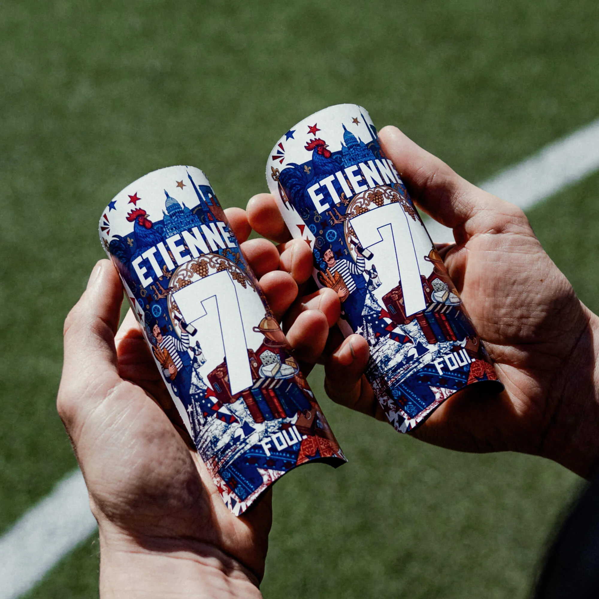 Football shin guards - Light French design + custom ID(3)