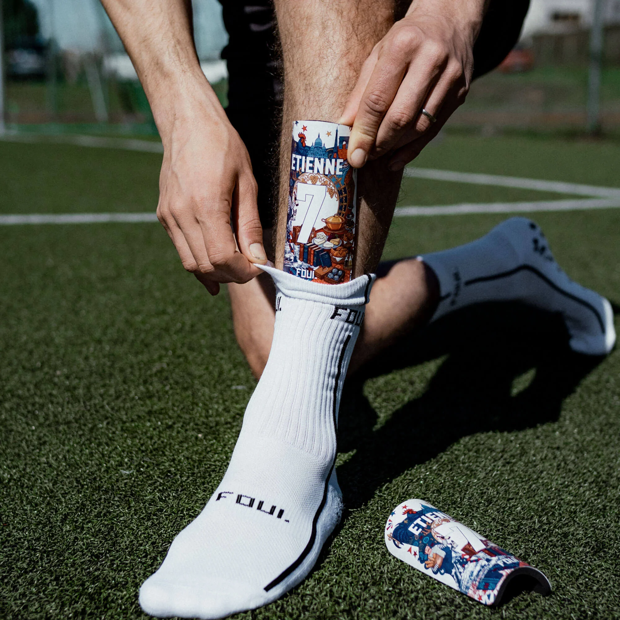 Fotbalové chrániče - Light Francouzský design + vlastní ID(5)