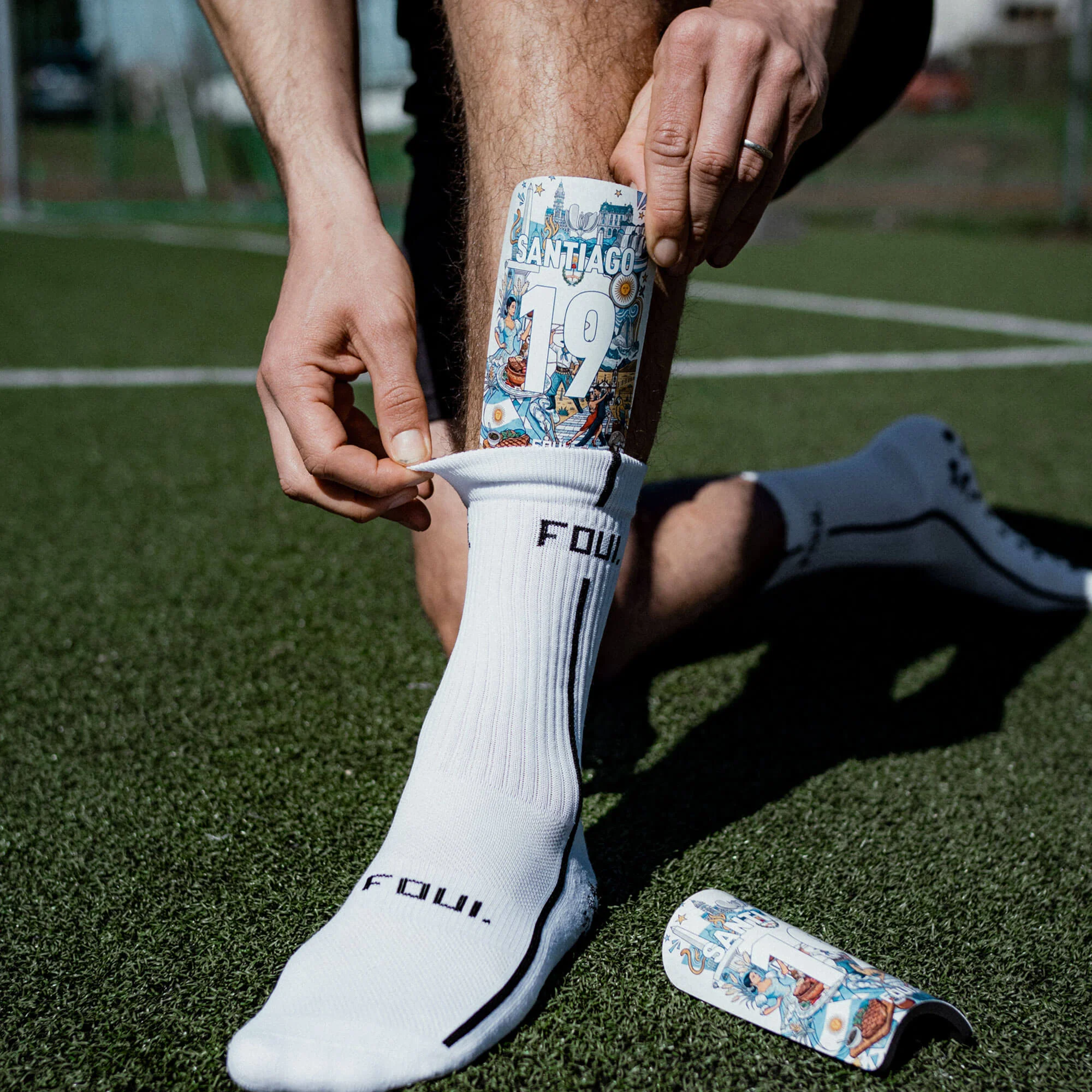 Fotbalové chrániče - Light Argentina design + vlastní ID(4)