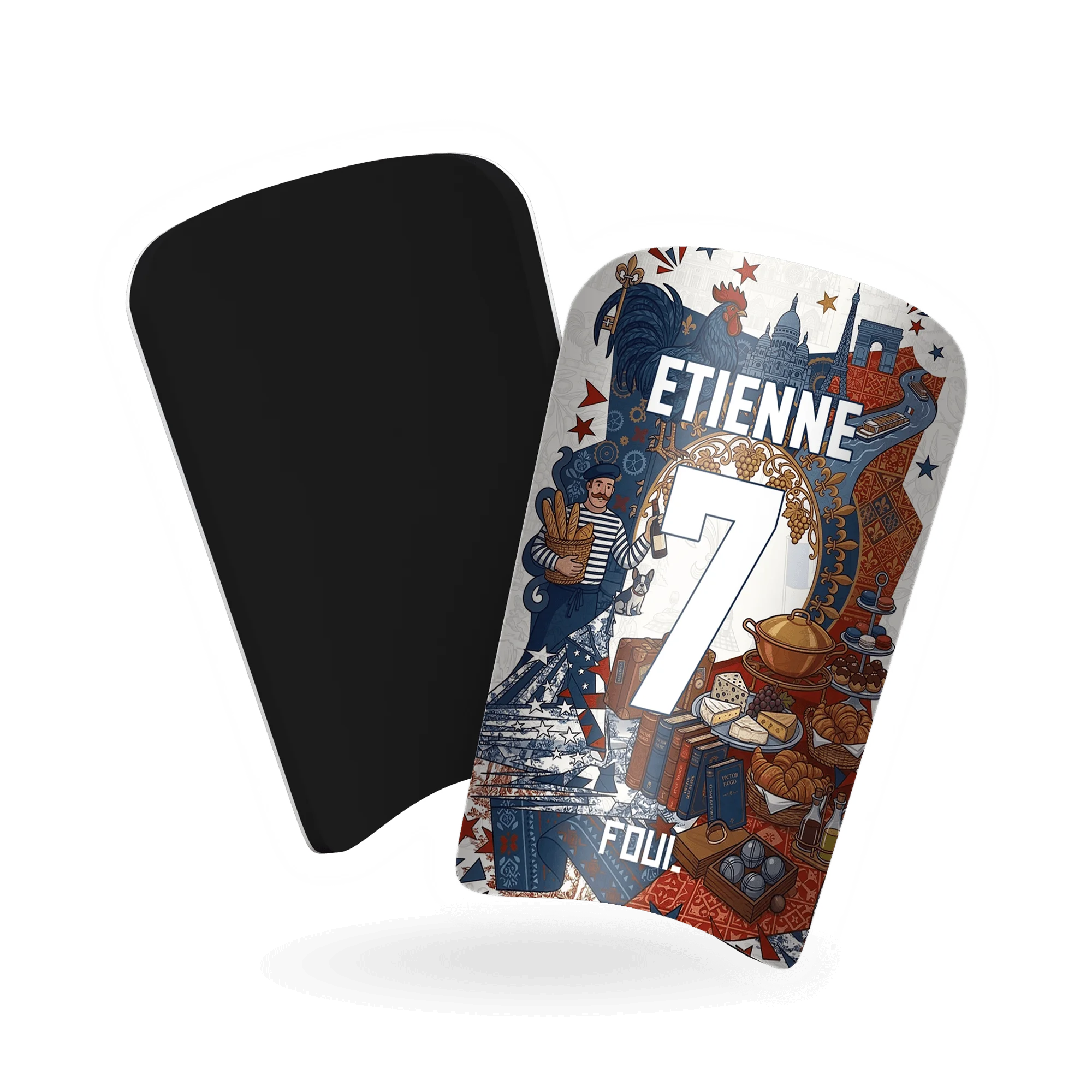 Football shin guards - Light French design + custom ID(2)