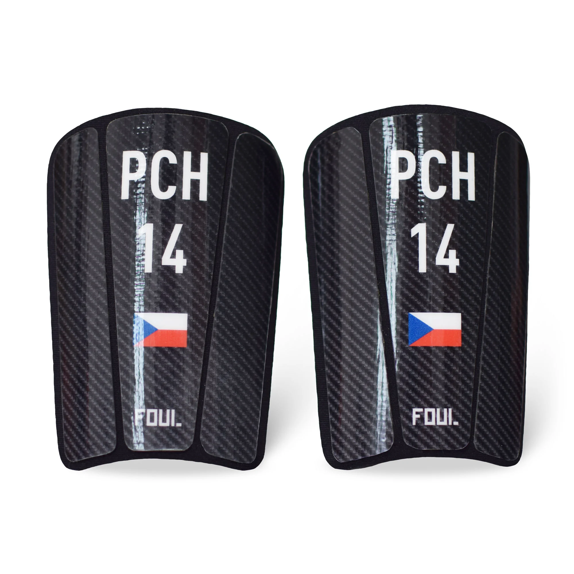 Carbon shin guards FOUL with ID(1)