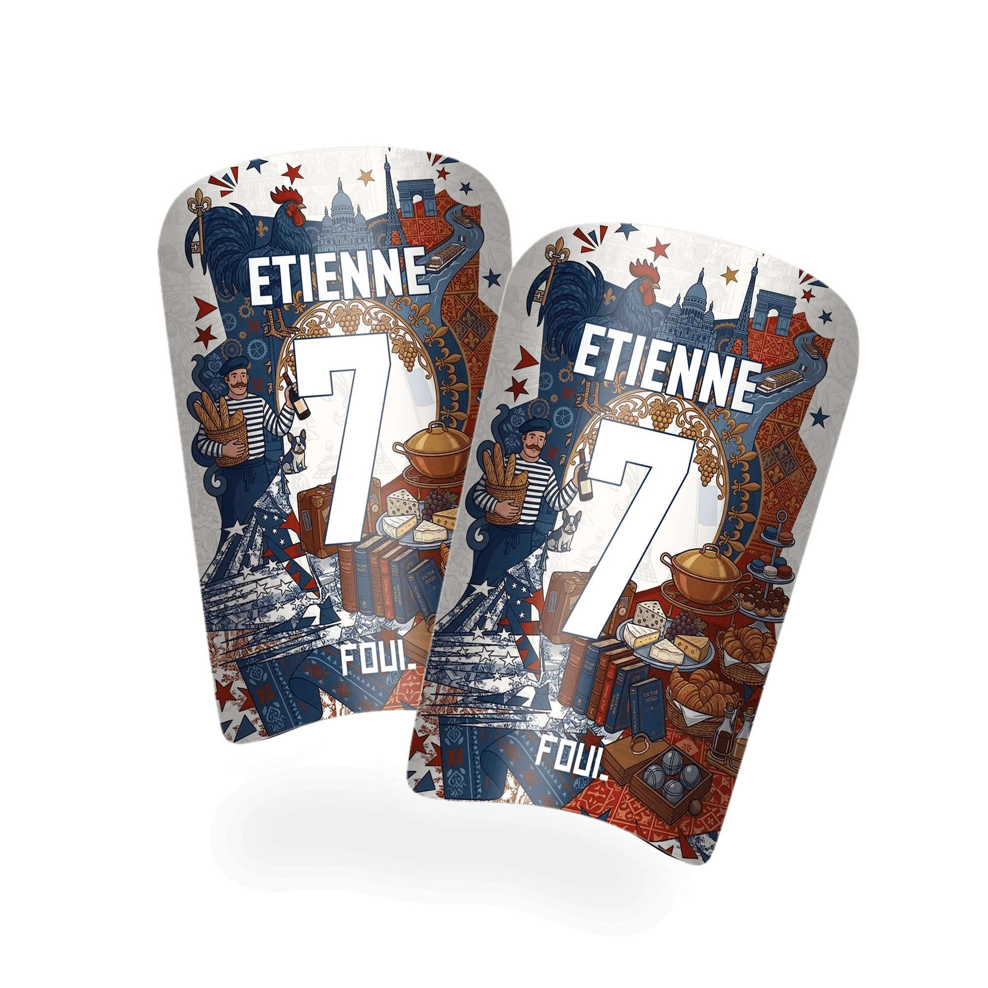 Football shin guards - Light French design + custom ID(1)