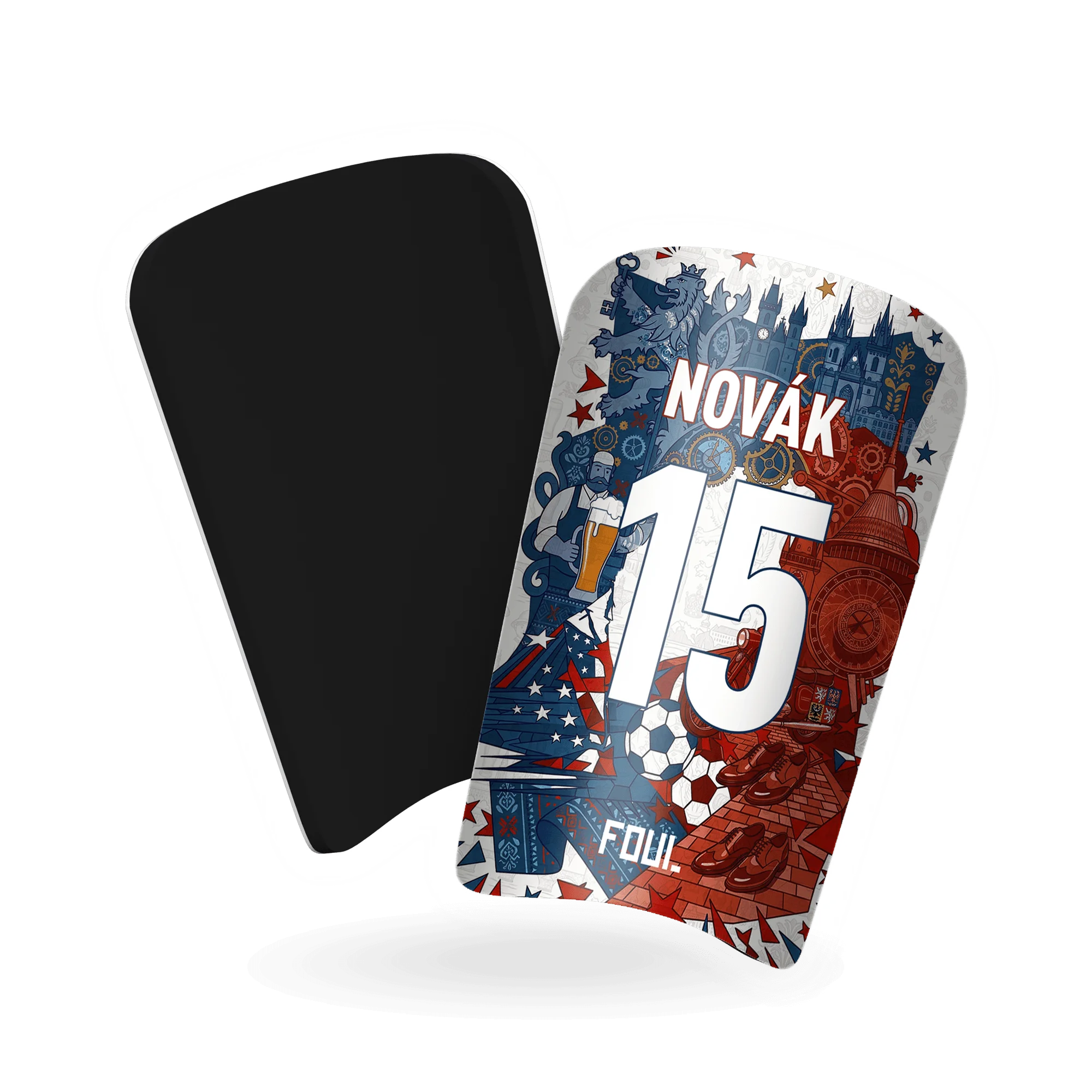 Football shin guards - Light Czech design + custom ID(2)