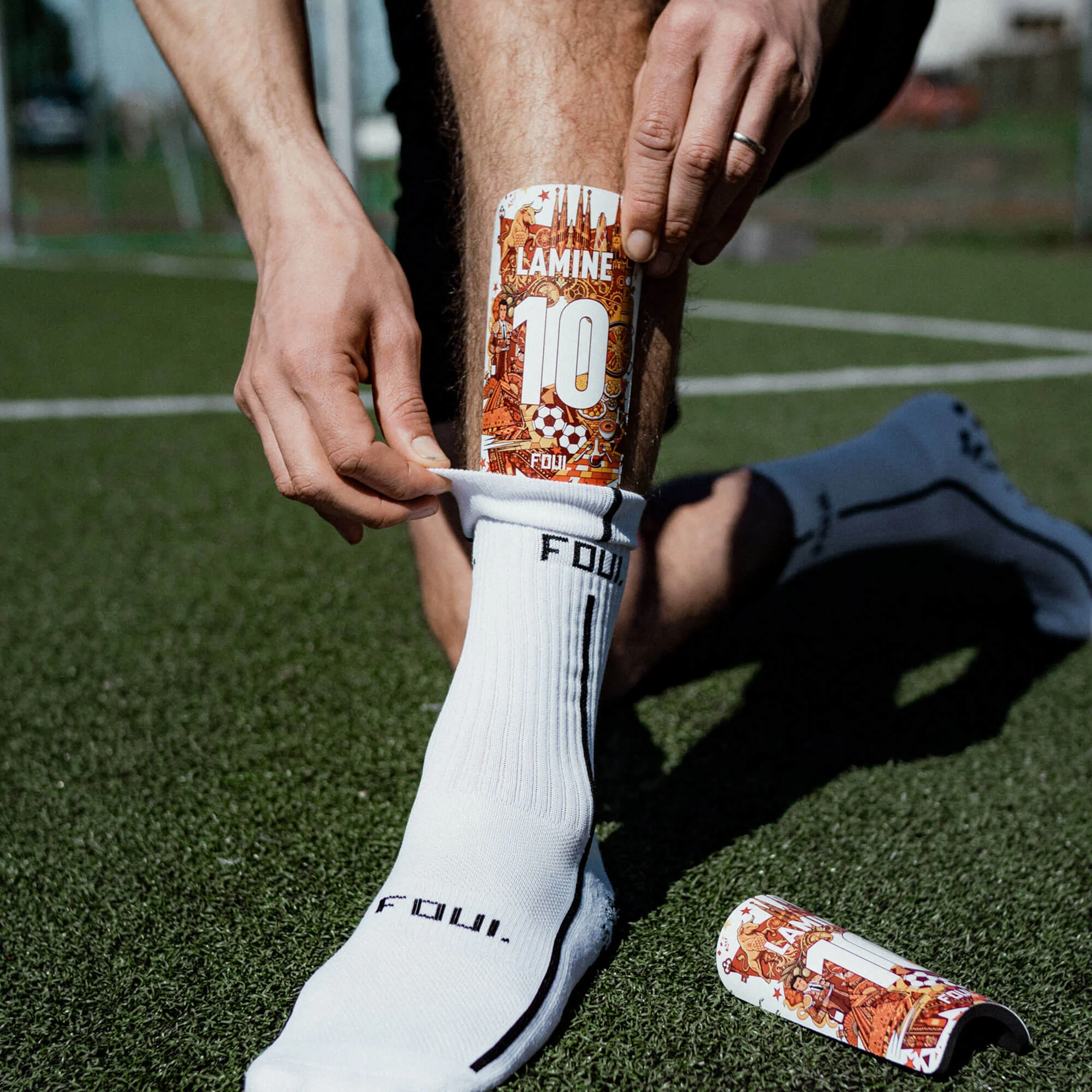 Fotbalové chrániče - Light Španělský design + vlastní ID(4)