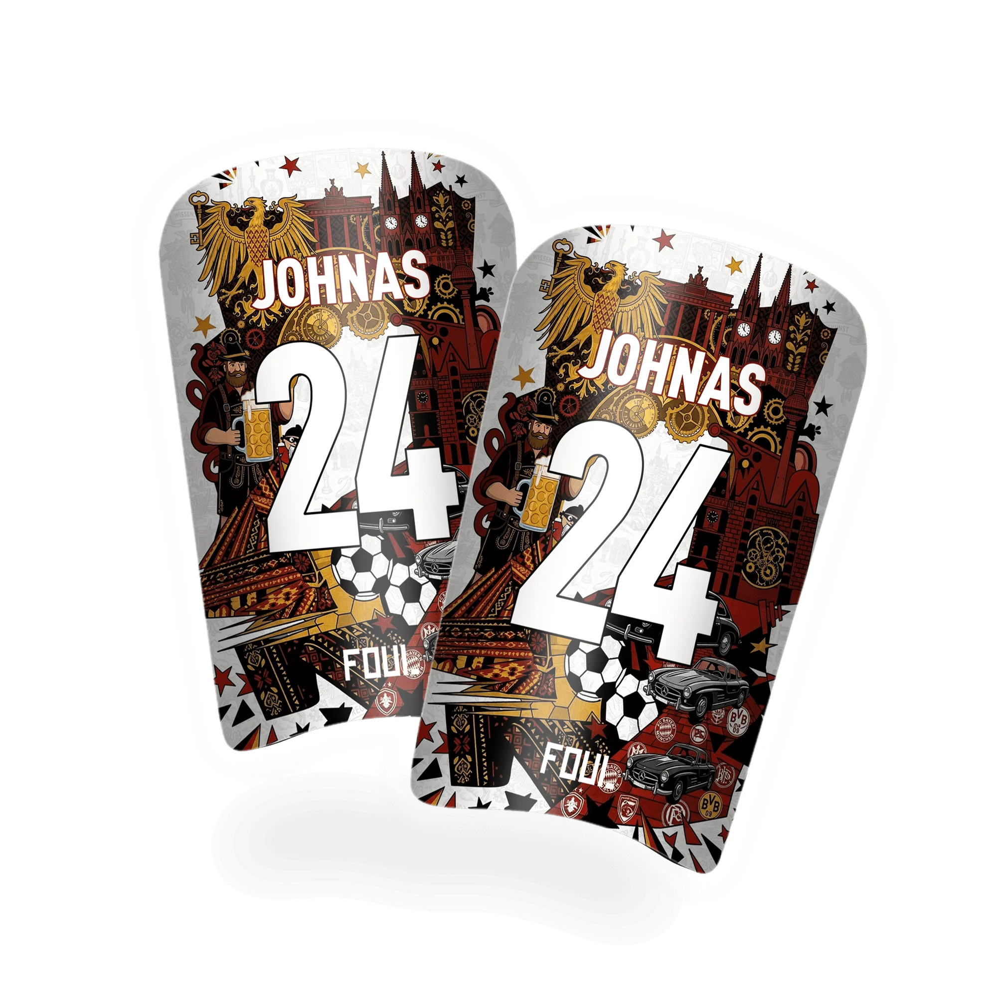 Football shin guards - Light German design + custom ID(1)